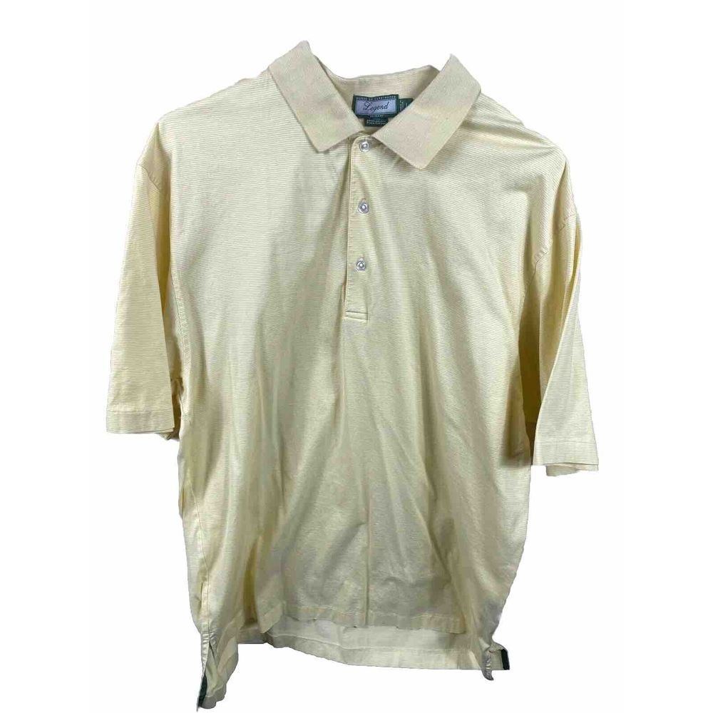 House of Carrington Legend Golf Polo Mens Size L Yellow Pima Cotton Short Sleeve